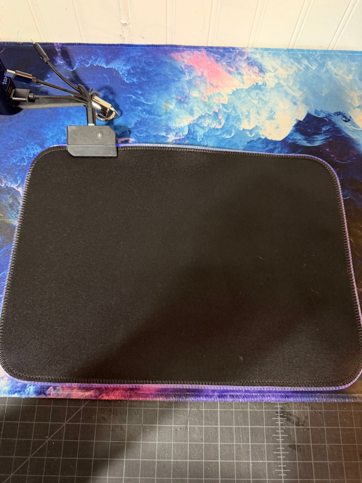 RGB LED Light Up Gaming Mouse Pad Black Anti-Slip Rubber Base 8