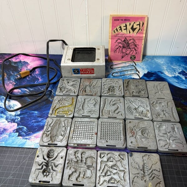 Mattel Thingmaker Creeple People Eeeeks Metal Mold Lot And Heater