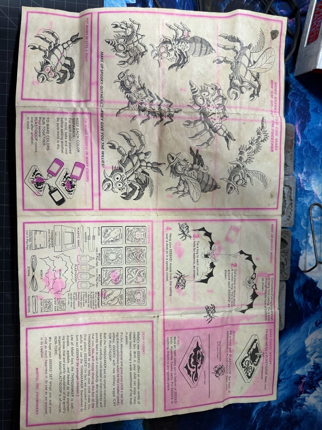 Mattel Thingmaker Creeple People Eeeeks Metal Mold Lot And Heater 14