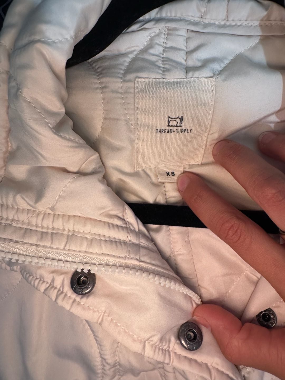 Thread & Supply Quilted Vest Cream Utility Puffer 6