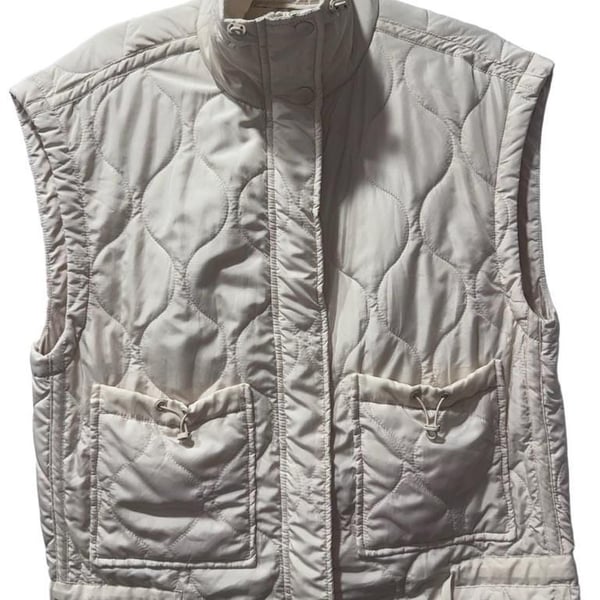 Thread & Supply Quilted Vest Cream Utility Puffer