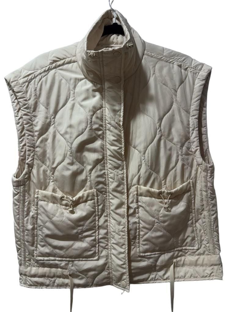 Thread & Supply Quilted Vest Cream Utility Puffer 3