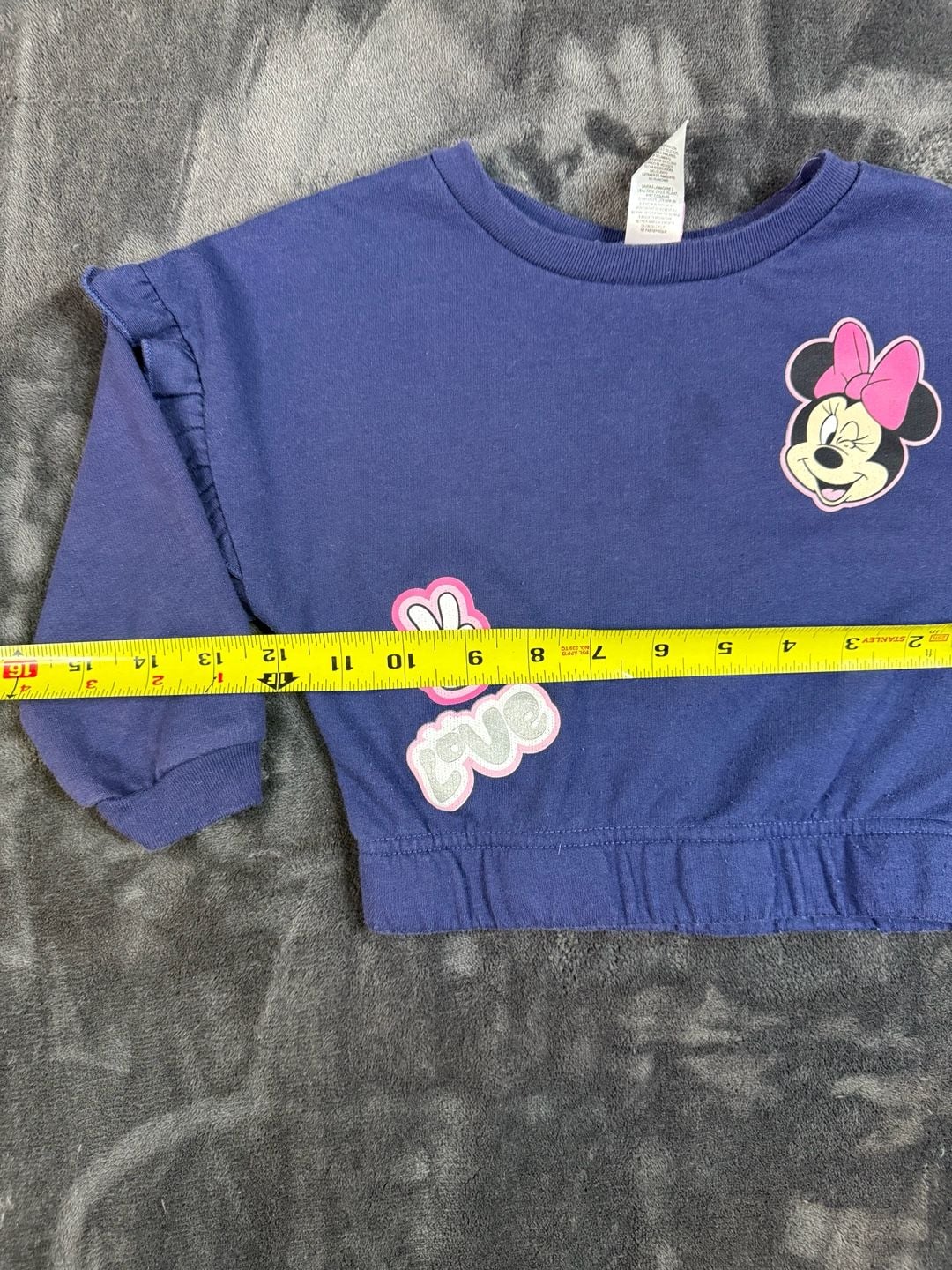 Kids Disney Minnie Mouse Sweatshirt Size 3T Blue Graphic Ruffle Sleeves#134 2