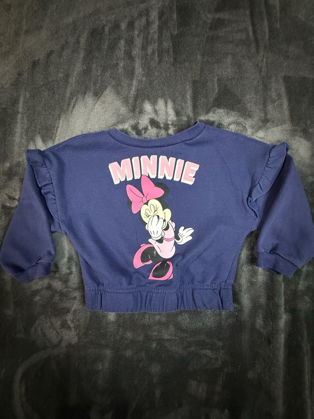 Kids Disney Minnie Mouse Sweatshirt Size 3T Blue Graphic Ruffle Sleeves#134 5