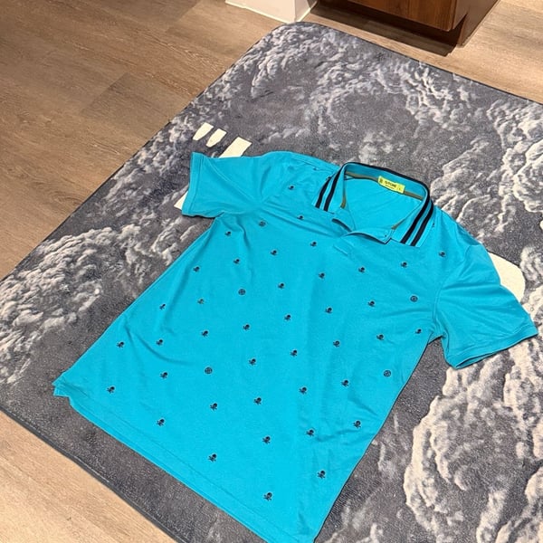 G/Fore Golf Polo Mens sz Large L Blue/Turquoise EUC