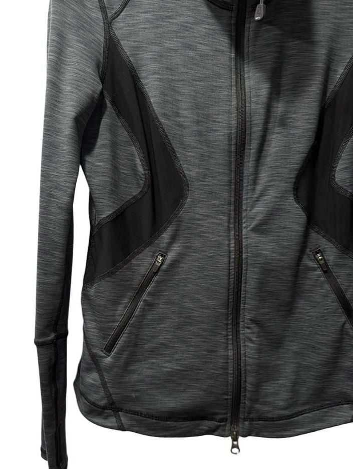 Zella Full Zip Gray Mesh Athletic Jacket 4
