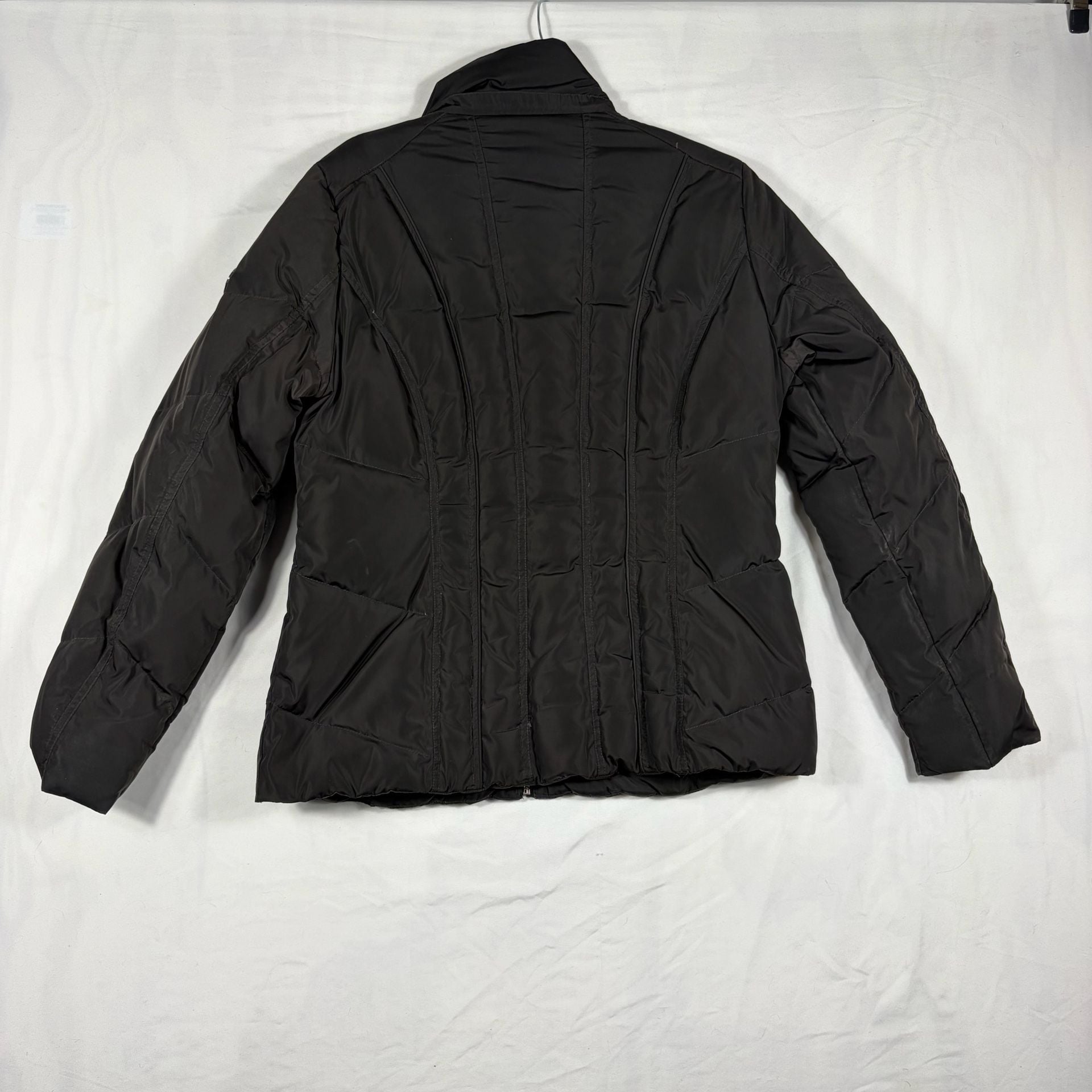 Calvin Klein Puffer Jacket Size M Black Down Leopard Print Lining 8
