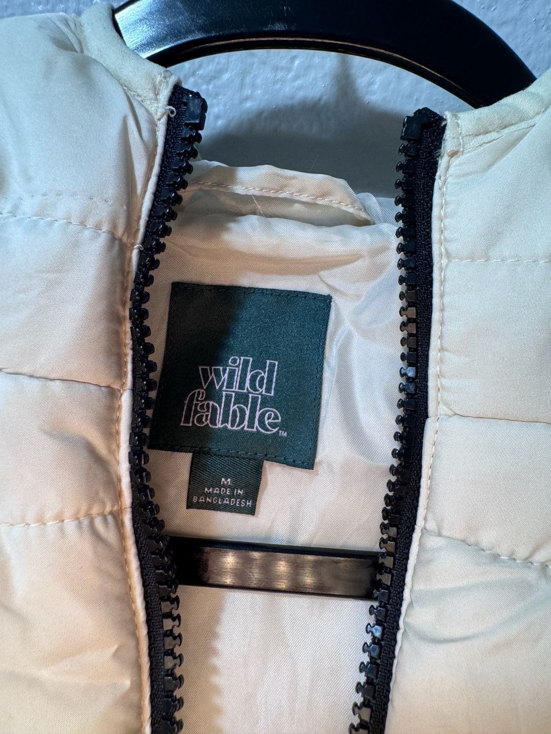 Wild Fable Cream Hooded Puffer Jacket Size M 7
