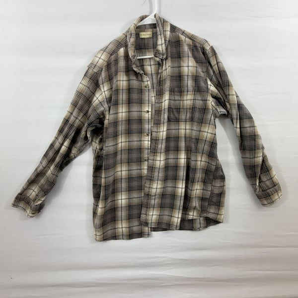 Hobbs Creek Flannel Shirt Size XL Brown Plaid Long Sleeve Button Down