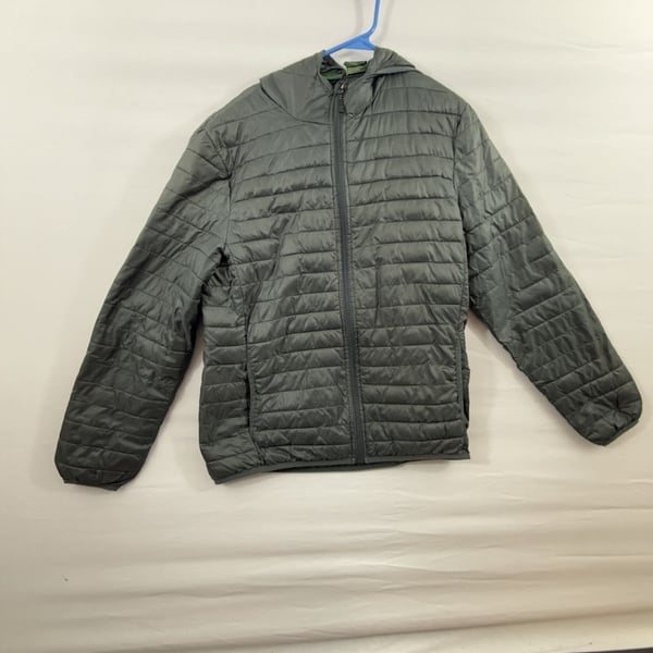 Stillwater Supply Co. Puffer Jacket Size L Gray Hooded Lightweight