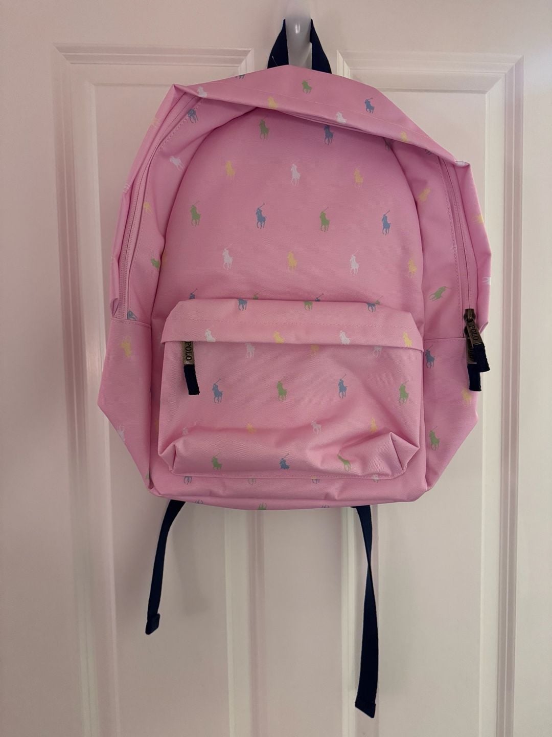 Polo Ralph Lauren All-Over Pony Print Pink Backpack New With Tags 2