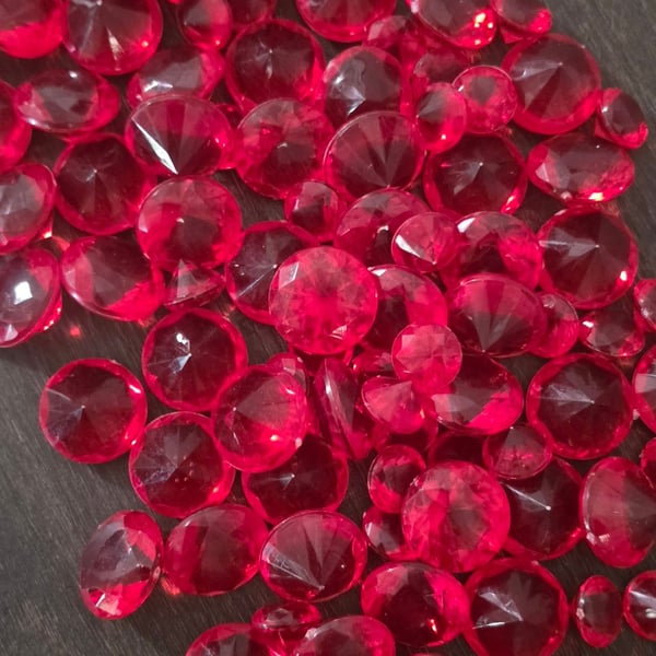 Acrylic Gemstones Red Table Scatter Party Decor Vase Filler