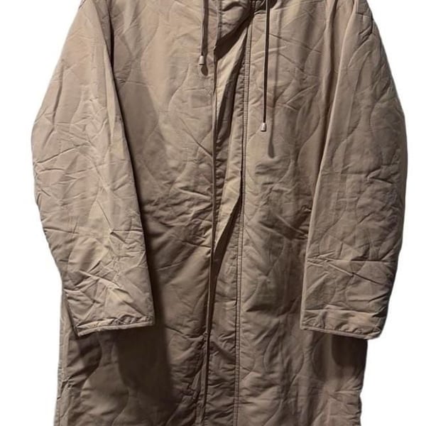 FOREVER 21 Quilted Hooded Beige Long Jacket Size M