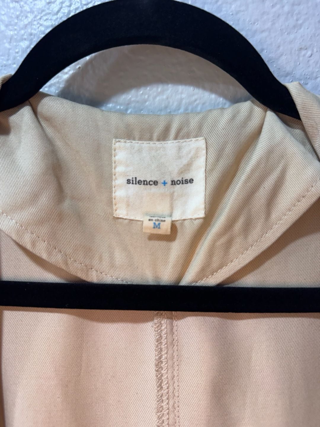 Silence + Noise Tan Asymmetrical Hooded Utility Coat Trench Jacket 3