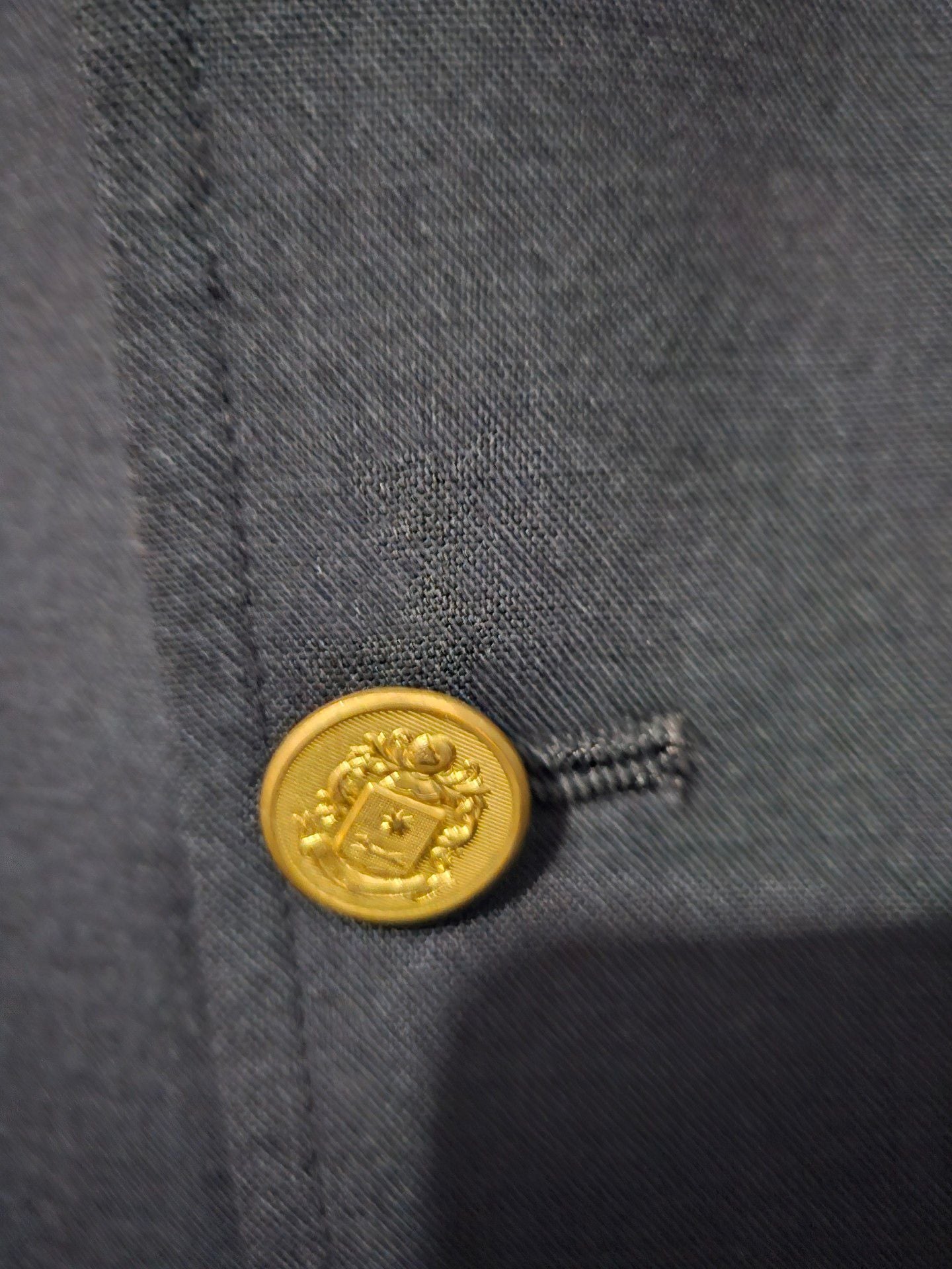 BEN SILVER Blue Wool Gold Button Luxury Sport Coat Blazer Jacket 38 R with Tie 2