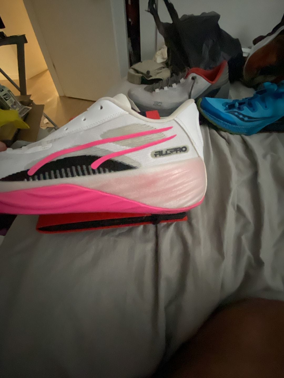 Puma All Pro Nitro Poison Pink Basketball Shoes White Pink 2