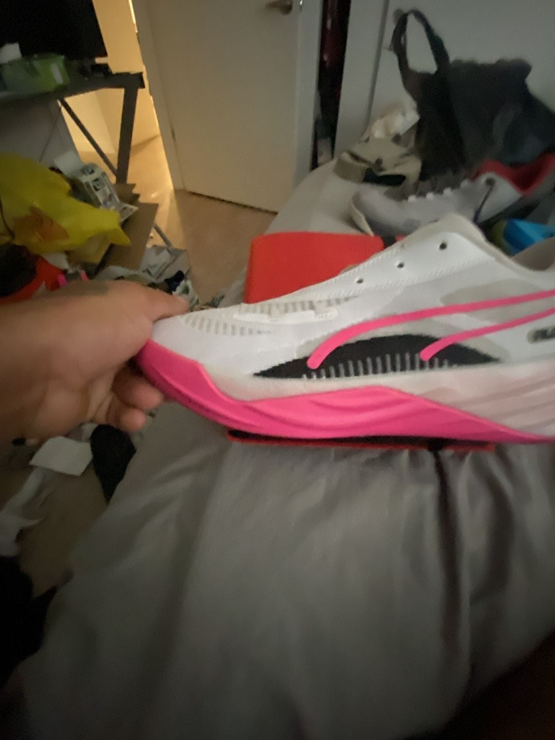 Puma All Pro Nitro Poison Pink Basketball Shoes White Pink 3