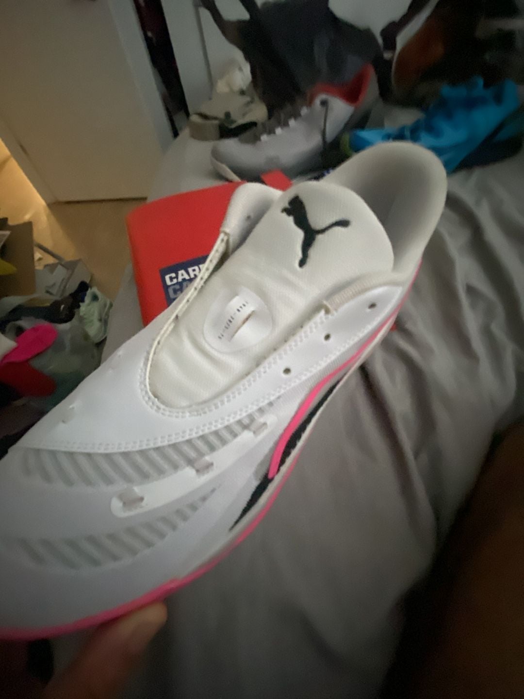 Puma All Pro Nitro Poison Pink Basketball Shoes White Pink 7