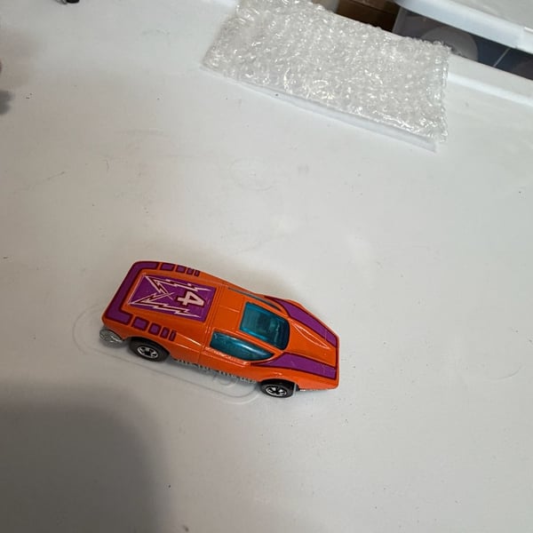 Hot Wheels Large Charge 1974 Vintage Diecast Car Orange Purple