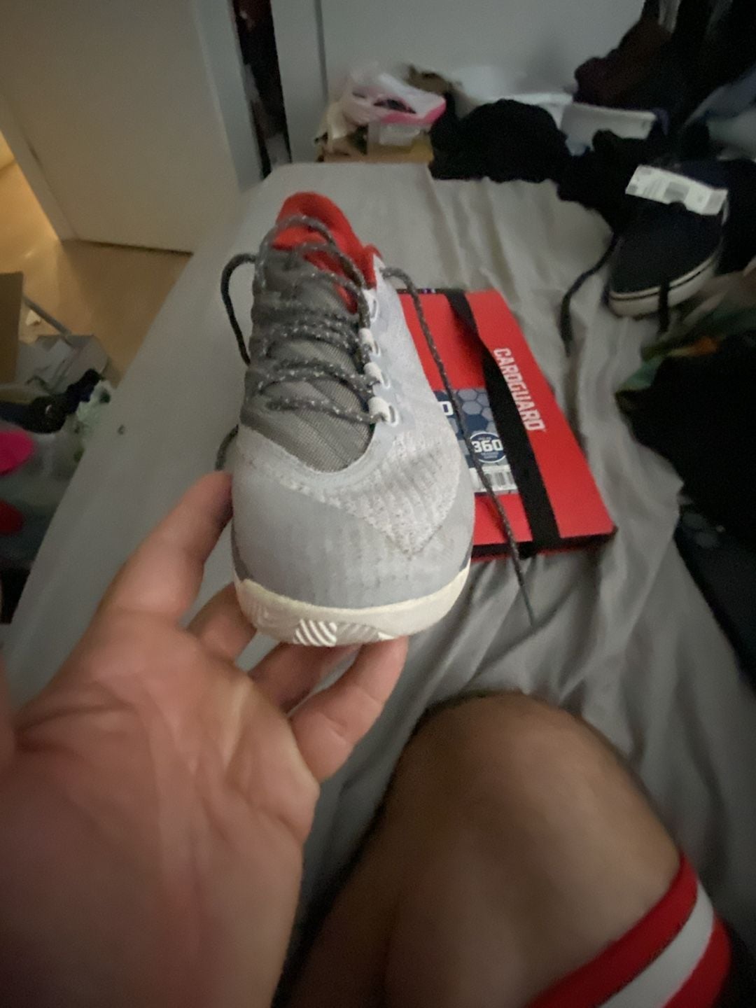 Under Armour Curry 3 Low Basketball Shoes Grey Red 3