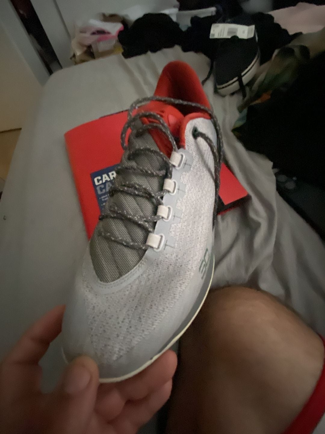 Under Armour Curry 3 Low Basketball Shoes Grey Red 9
