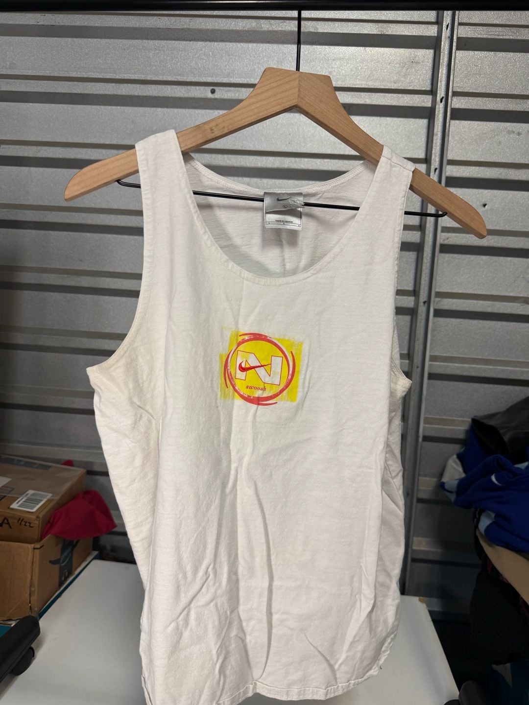 Nike Silver Tag Vintage Tank Top Large White 2