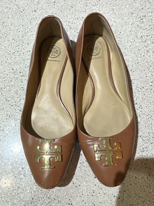 Tory Burch Raleigh Leather Ballet Flats Brown 2