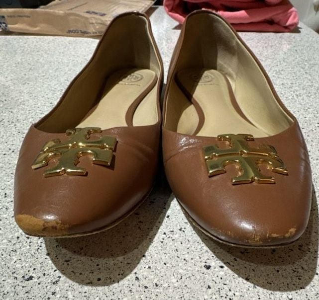 Tory Burch Raleigh Leather Ballet Flats Brown 3