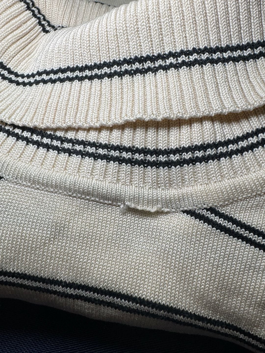 Josephine Chaus Petite Silk Blend Striped Turtleneck Sweater S Ivory Black 10