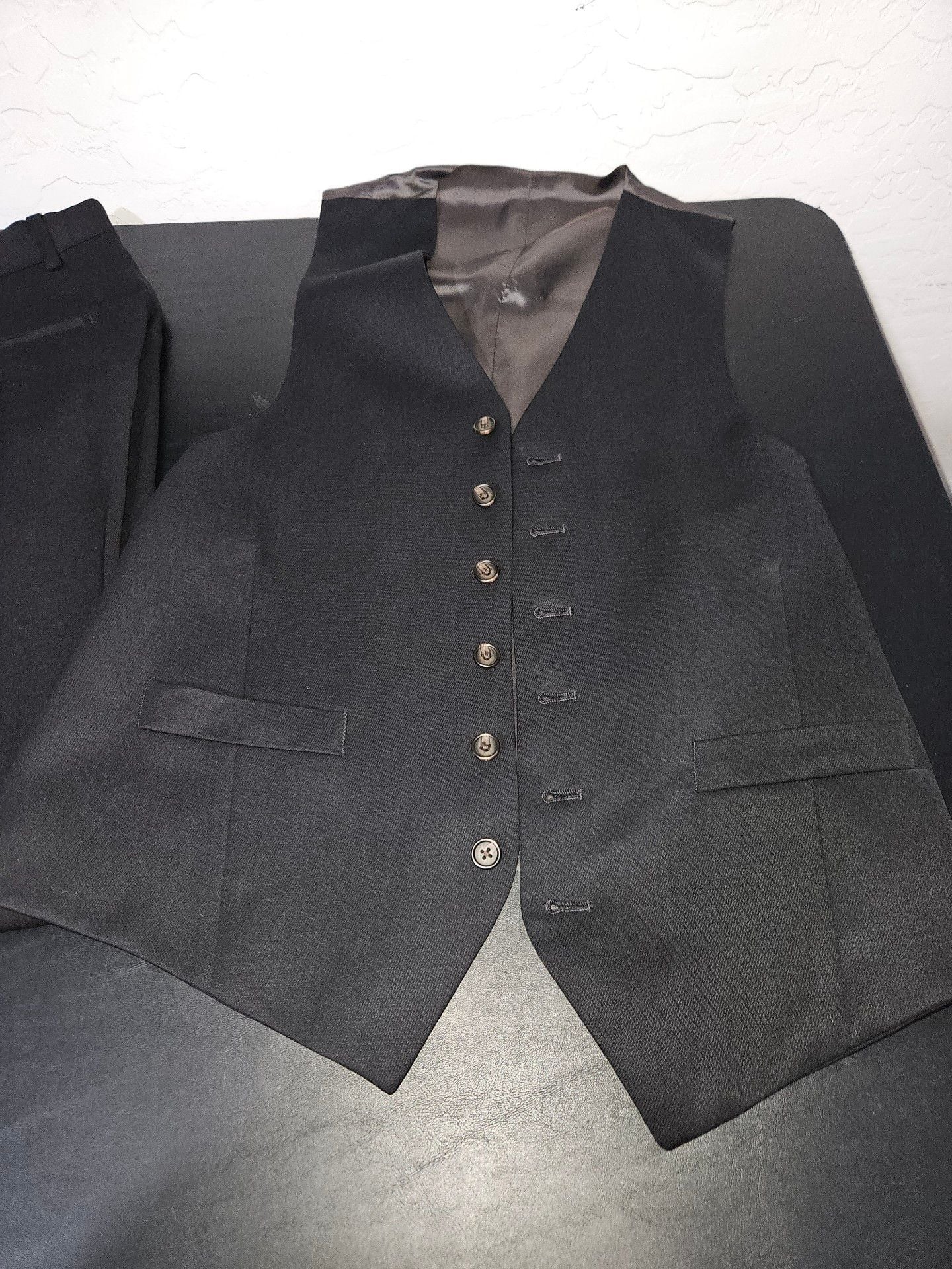 Banana Republic Modern Fit Suit Jacket Vest Set 38S Black 3-piece pants 29x30 9