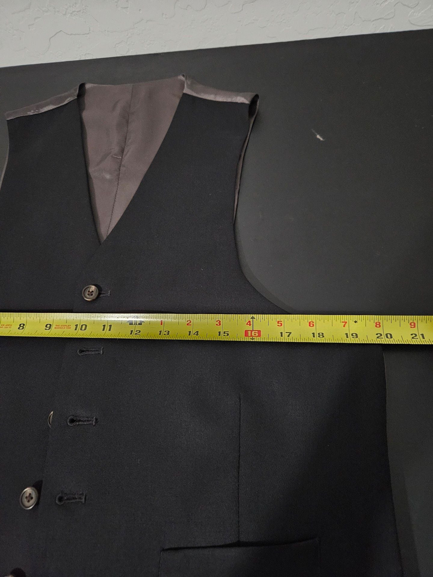 Banana Republic Modern Fit Suit Jacket Vest Set 38S Black 3-piece pants 29x30 17