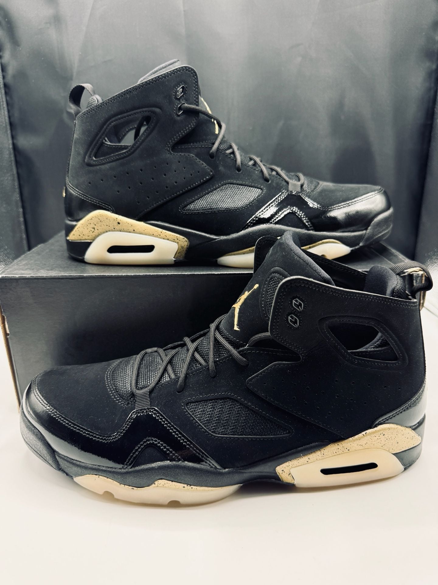 Jordan Flight Club 91 Size 12 Black Metallic Gold 555475-031 Brand New!! 2