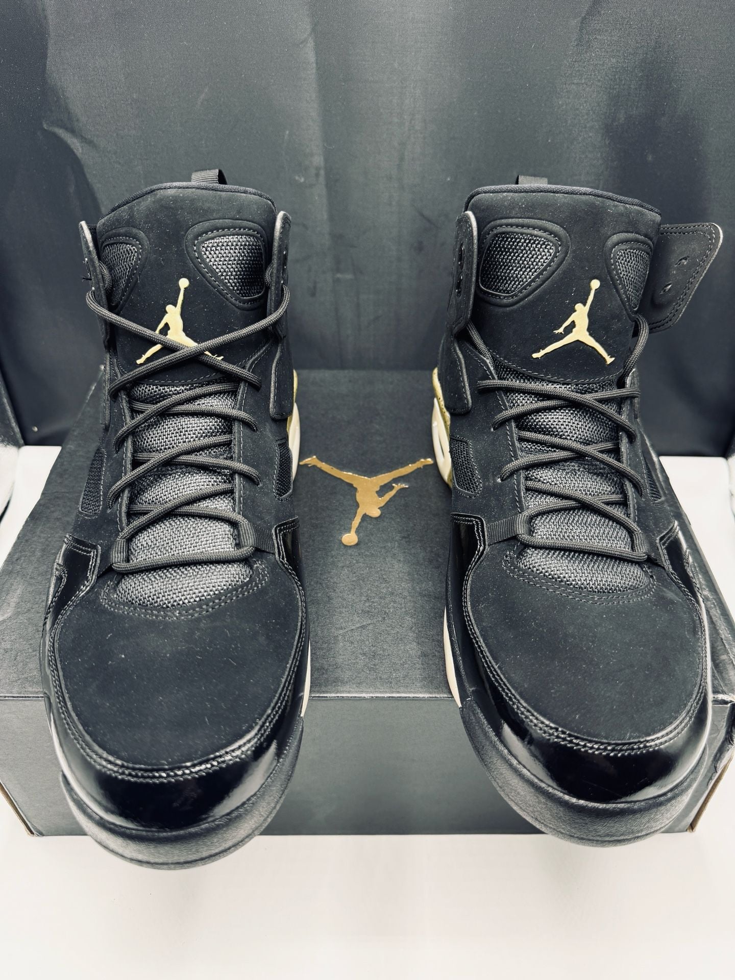 Jordan Flight Club 91 Size 12 Black Metallic Gold 555475-031 Brand New!! 3