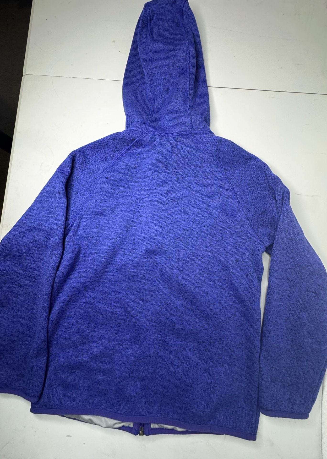 L.L. Bean Kids Sweater Fleece Hooded Jacket Size M 10-12 Purple 3