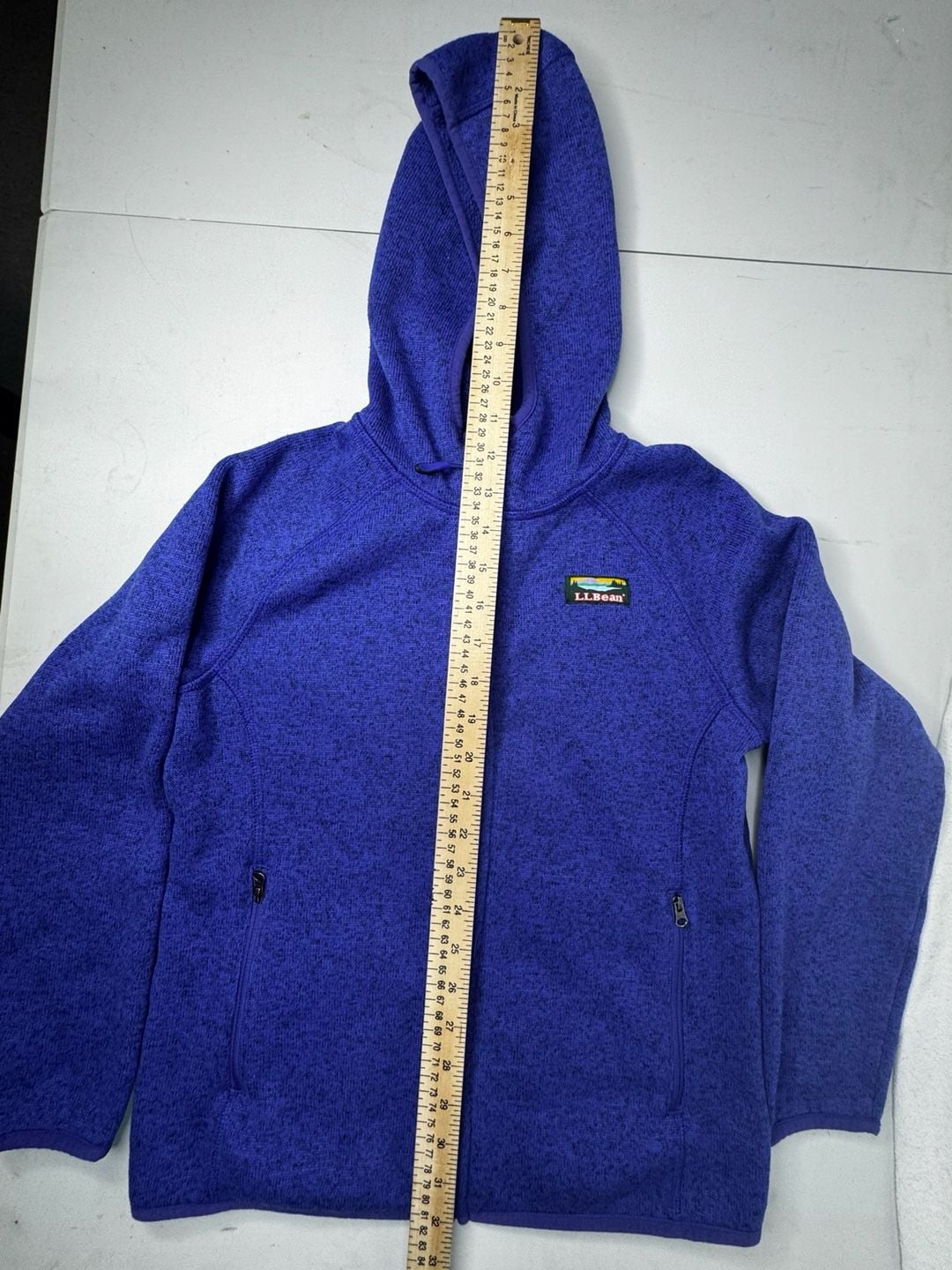 L.L. Bean Kids Sweater Fleece Hooded Jacket Size M 10-12 Purple 4