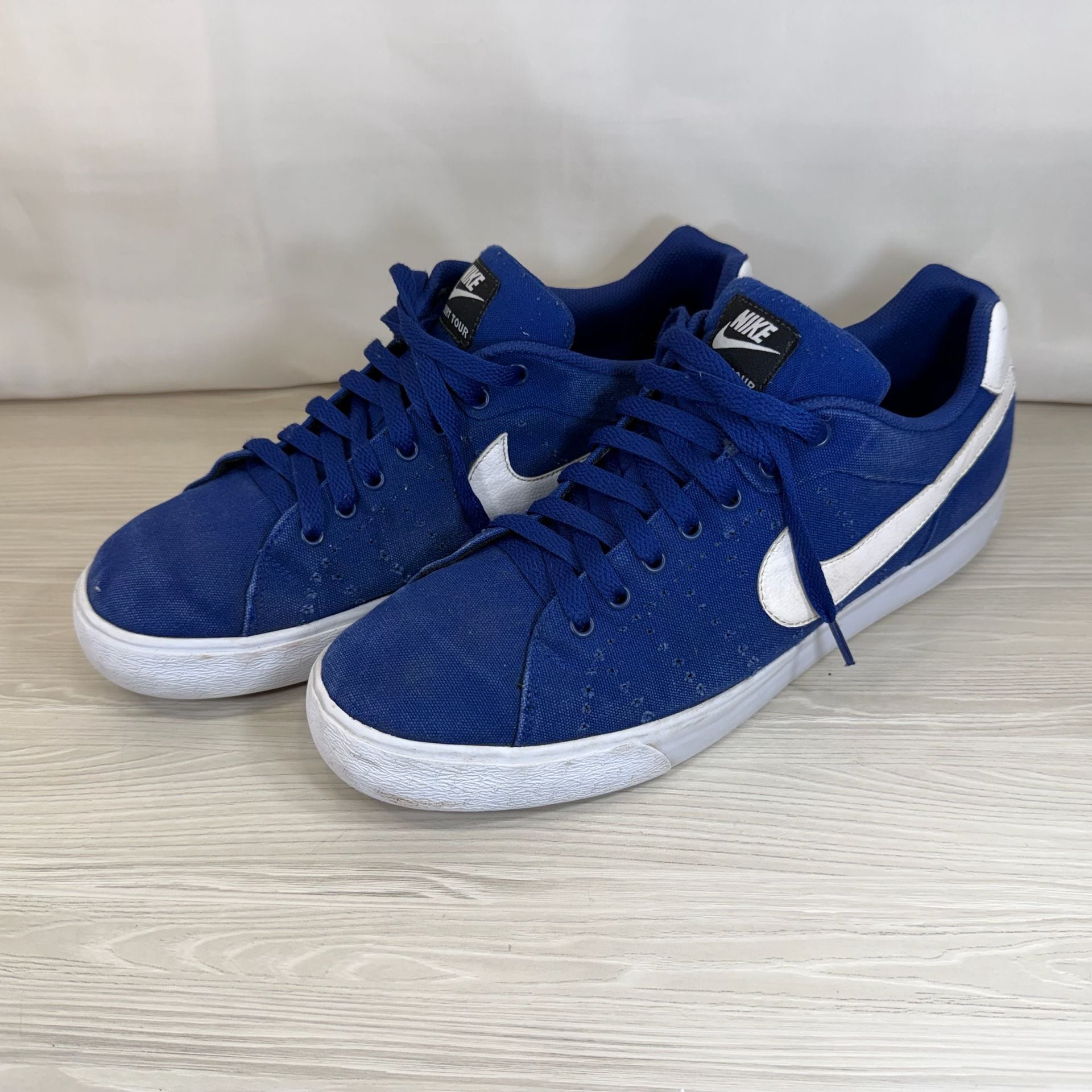 Nike Court Royale Size 11.5 Blue Canvas White Sneakers 2