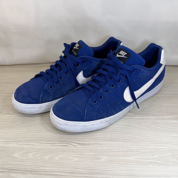 Nike Court Royale Size 11.5 Blue Canvas White Sneakers