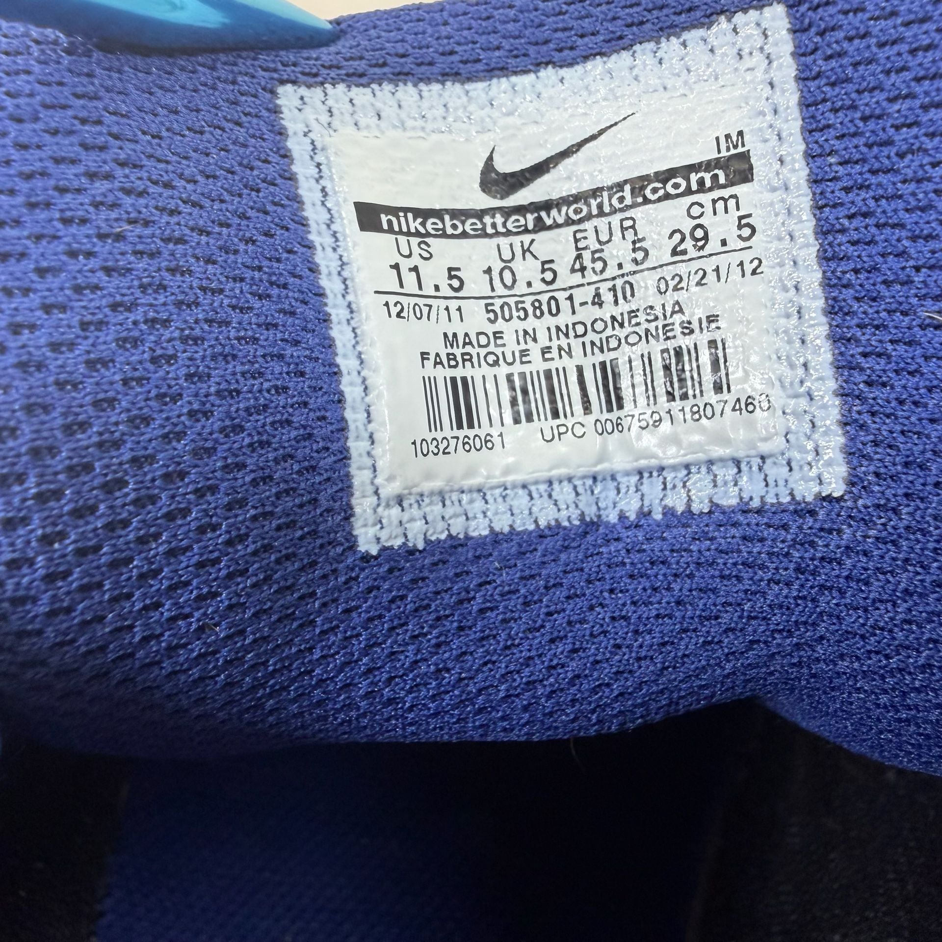 Nike Court Royale Size 11.5 Blue Canvas White Sneakers 5