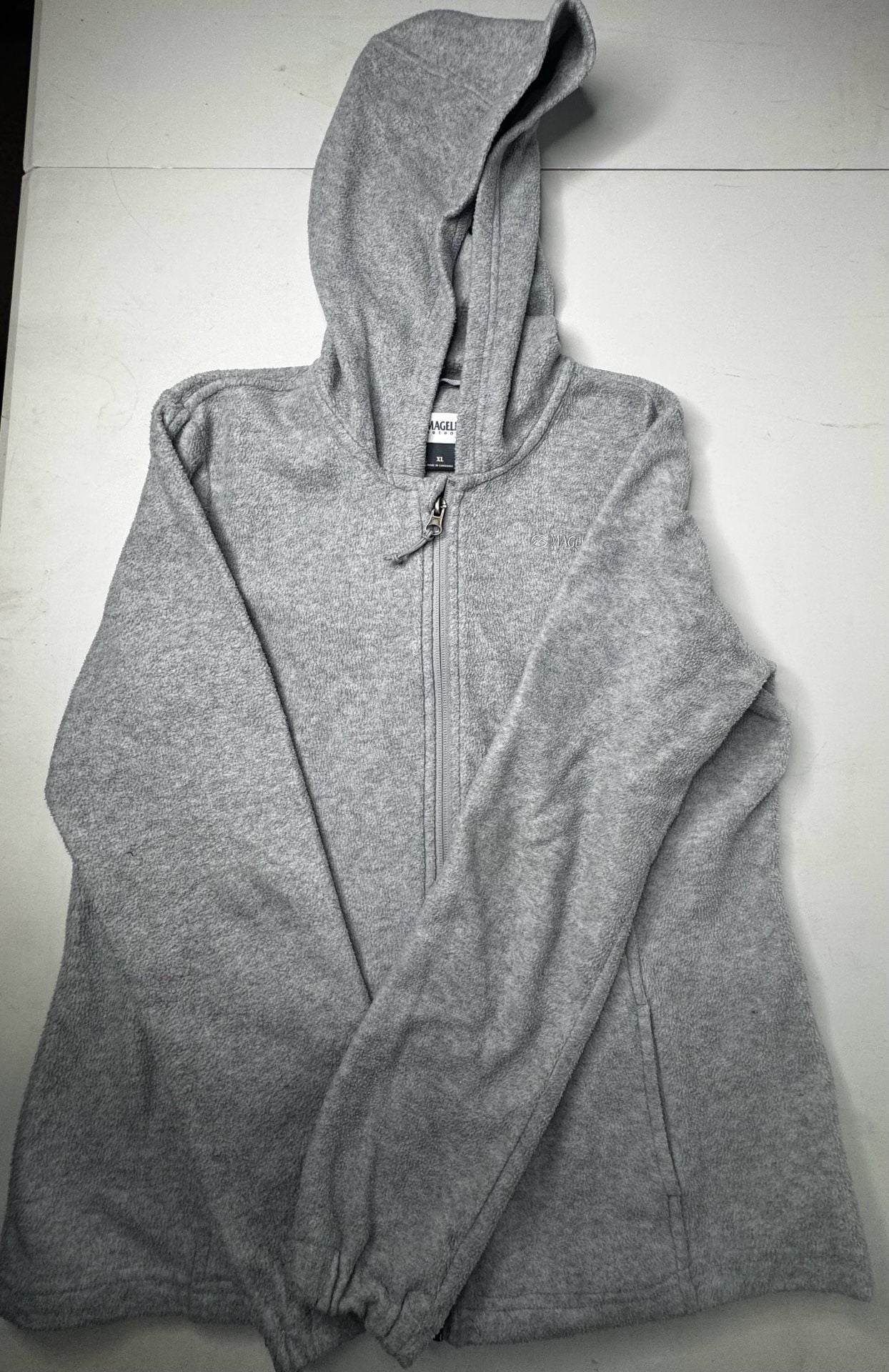 Magellan Outdoors Fleece Full Zip Hoodie Size XL Gray 1