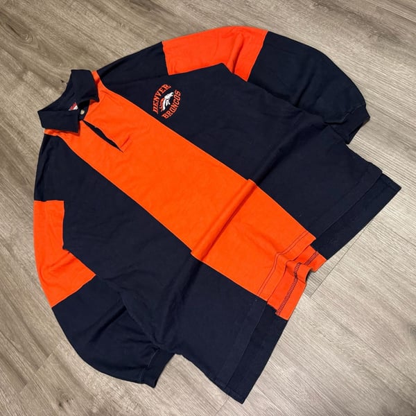 Vintage 1997 Denver Broncos Rugby Polo 90s NFL Streetwear Colorblock Shirt

