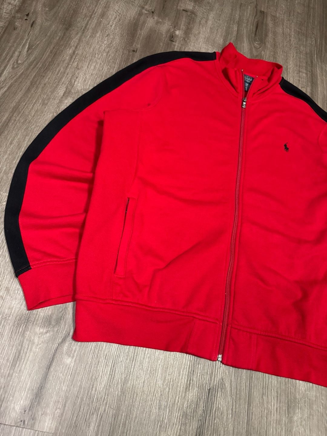 Vintage 90s Polo Ralph Lauren Red Track Jacket Full Zip 9