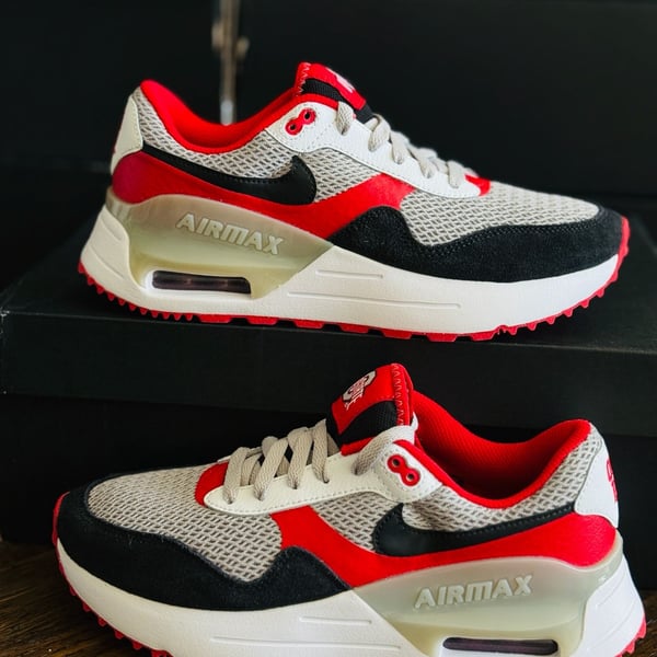 Nike Air Max SYSTM Ohio State Size 6 men / 7.5 WMNS DZ7741-001 Red/BLK New!!