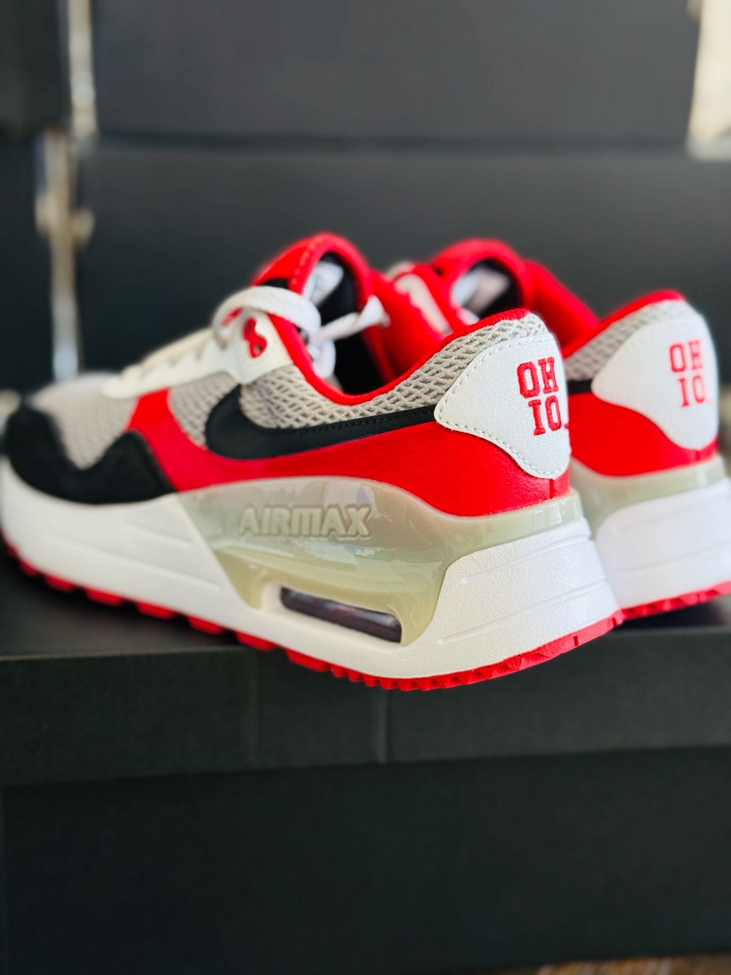 Nike Air Max SYSTM Ohio State Size 6 men / 7.5 WMNS DZ7741-001 Red/BLK New!! 8