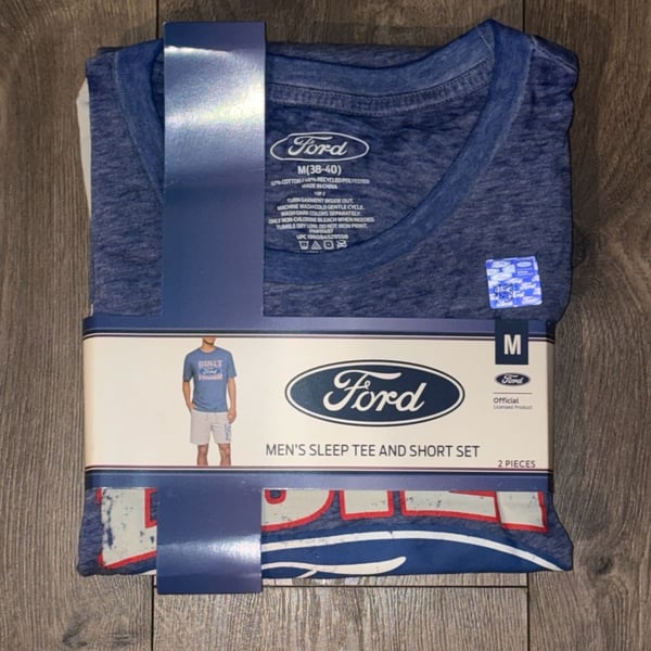Ford Sleep Tee and Short Set Size M Heather Blue
