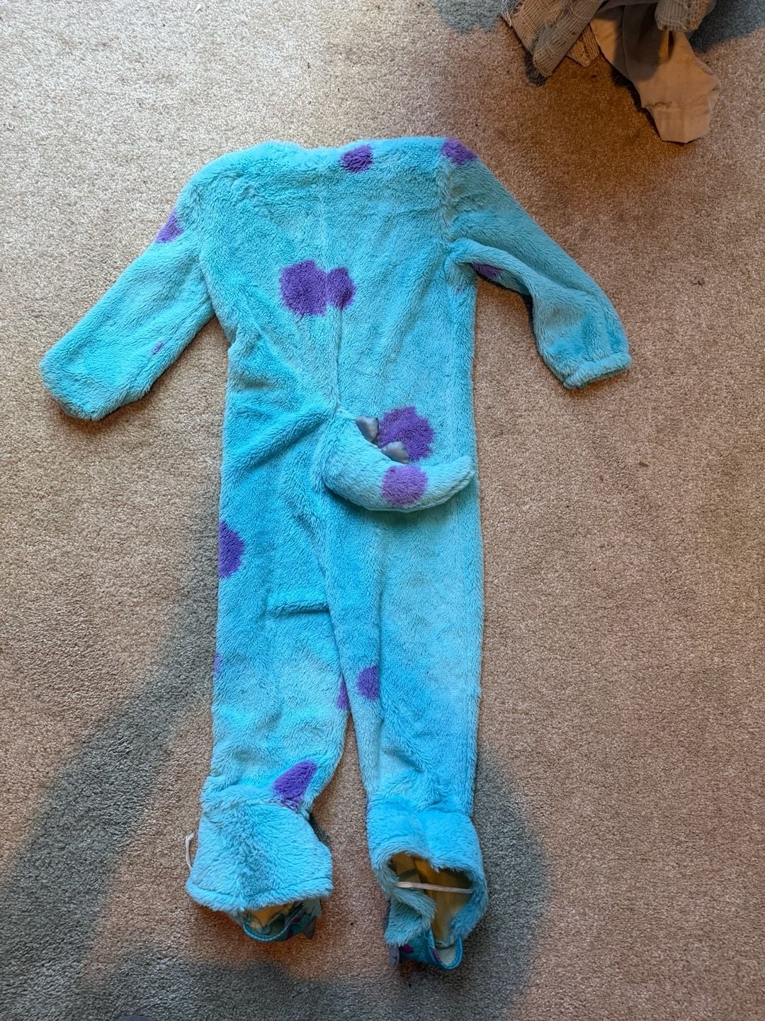 Disney Monsters, Inc. Sulley Costume Size 3-4T Jumpsuit Faux Fur 3