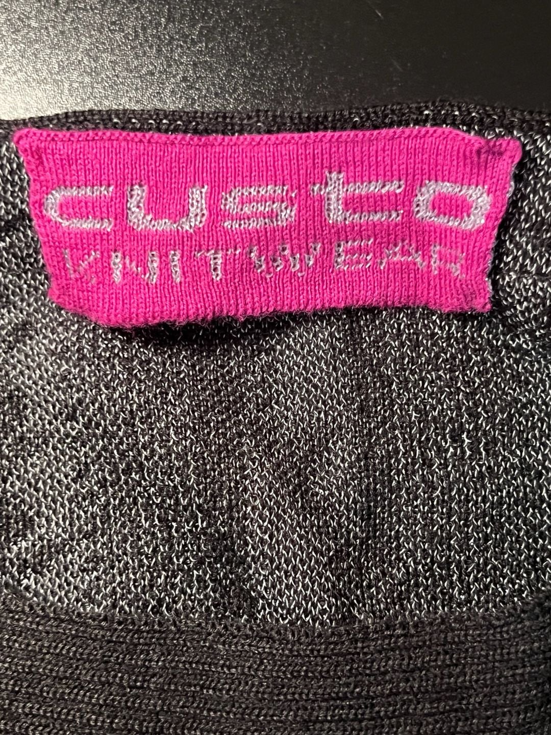 Custo Barcelona Size 4/Large EU 42 NWT Black White Cross Knit Sweater Top 10