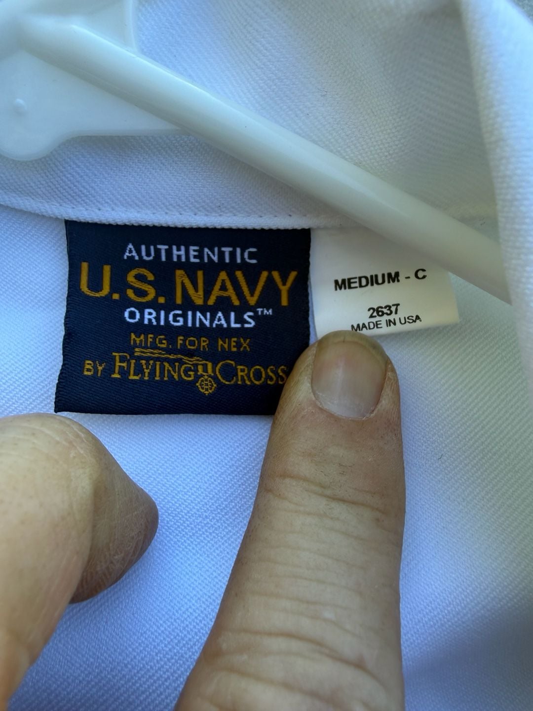 US Navy Uniform Size 46R White Dress Shirt Pants Flying Cross NEX 7