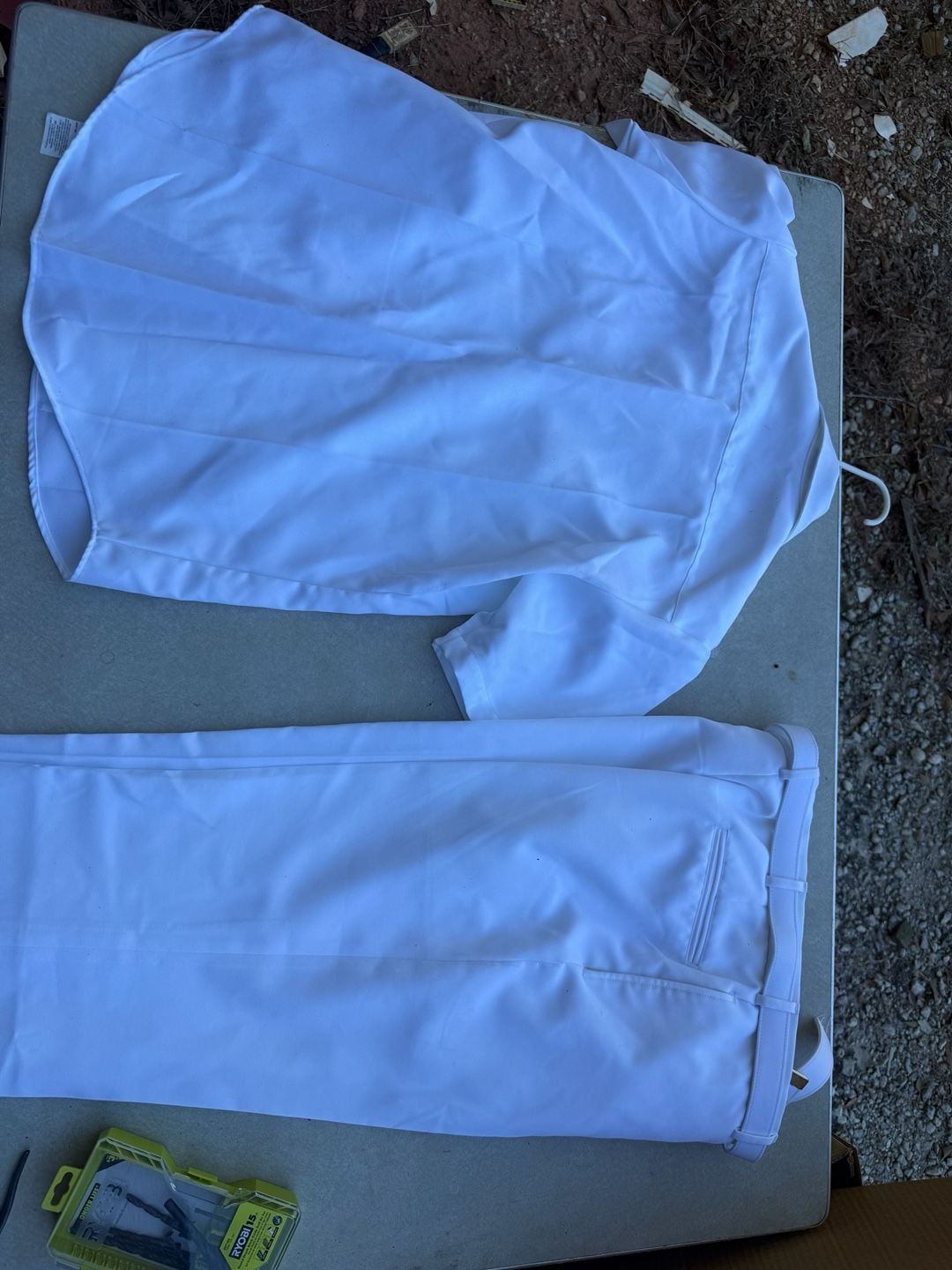 US Navy Uniform Size 46R White Dress Shirt Pants Flying Cross NEX 8