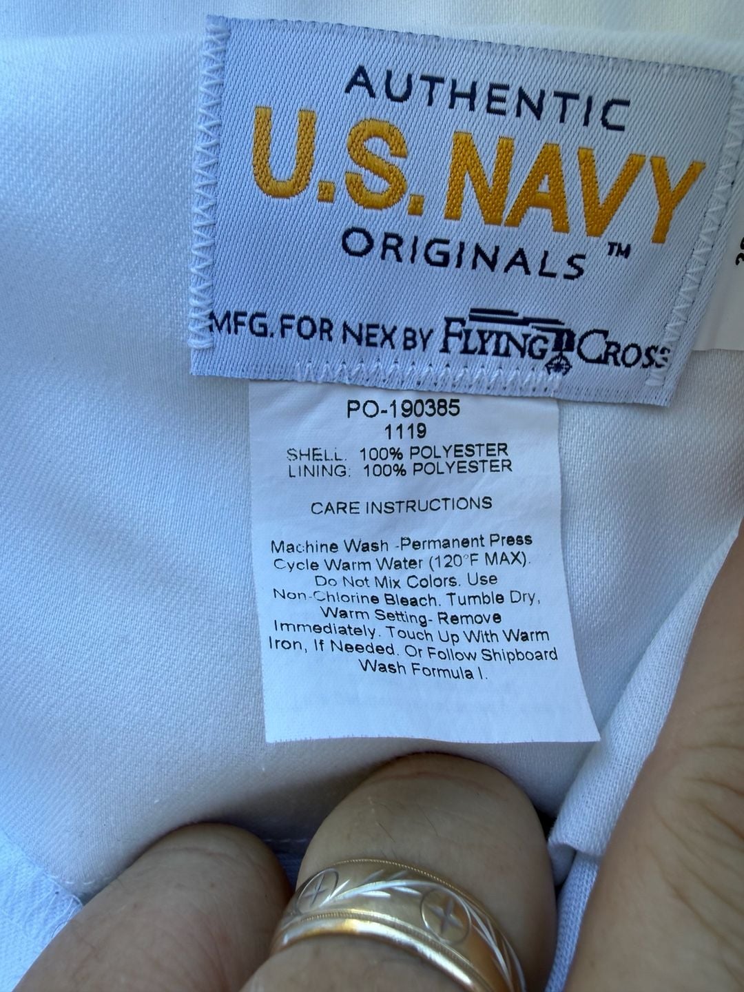 US Navy Uniform Size 46R White Dress Shirt Pants Flying Cross NEX 10