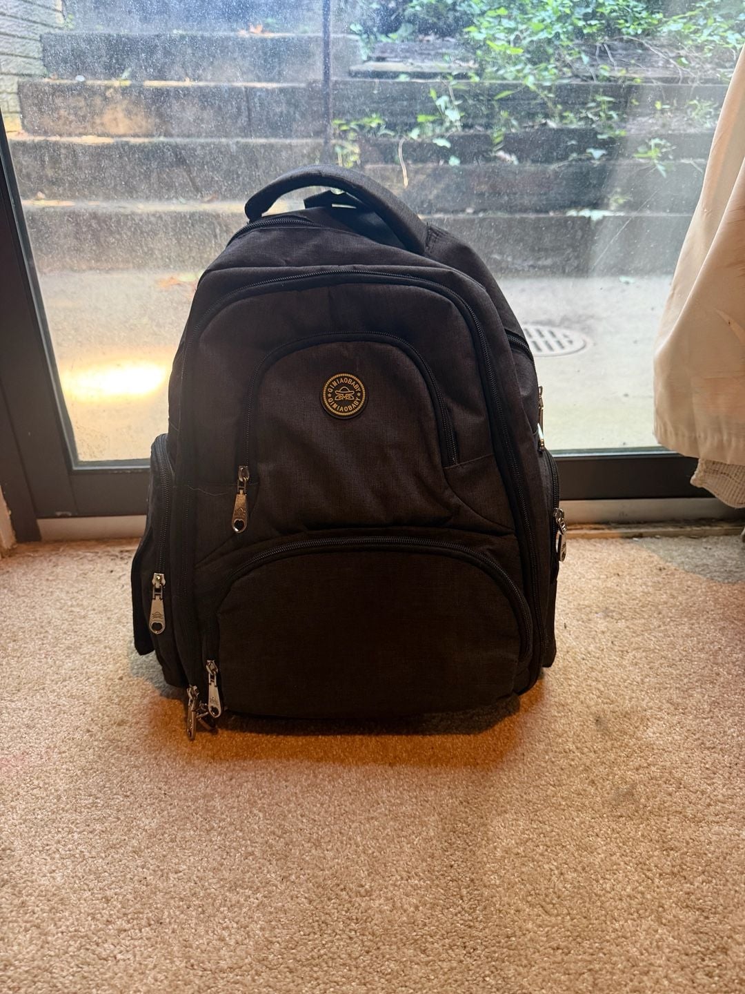 Qimiaobaby Diaper Bag Backpack Black Multi-Pocket 2